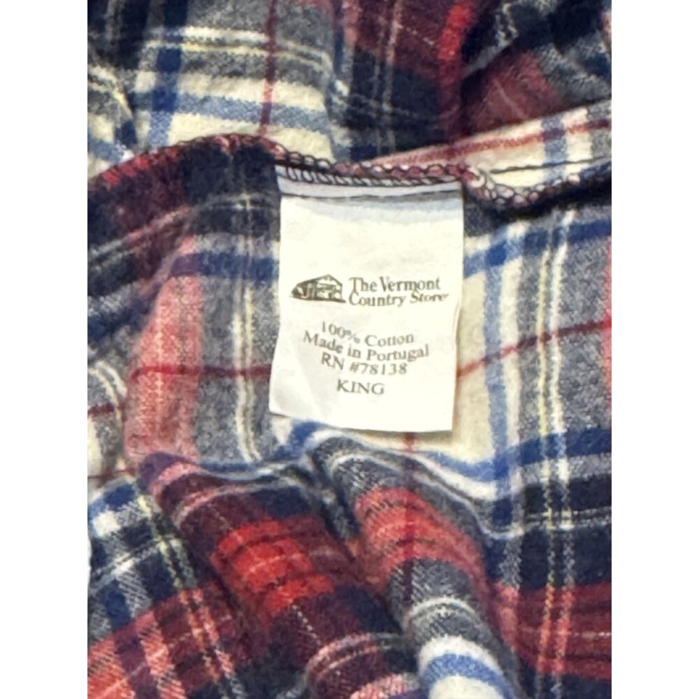 Vermont Country Store King Size Plaid Cotton Flannel Bedding Comfy Cozy Rustic C - Picture 6 of 6